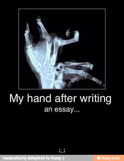 My hand after writing - ;_;