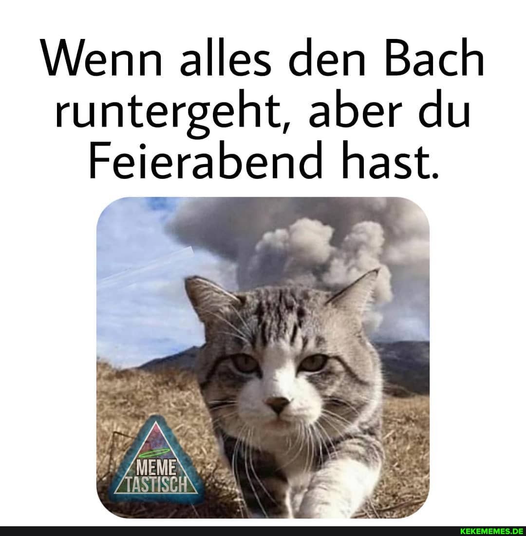 Wenn alles den Bach runtergeht, aber du
Feierabend hast.