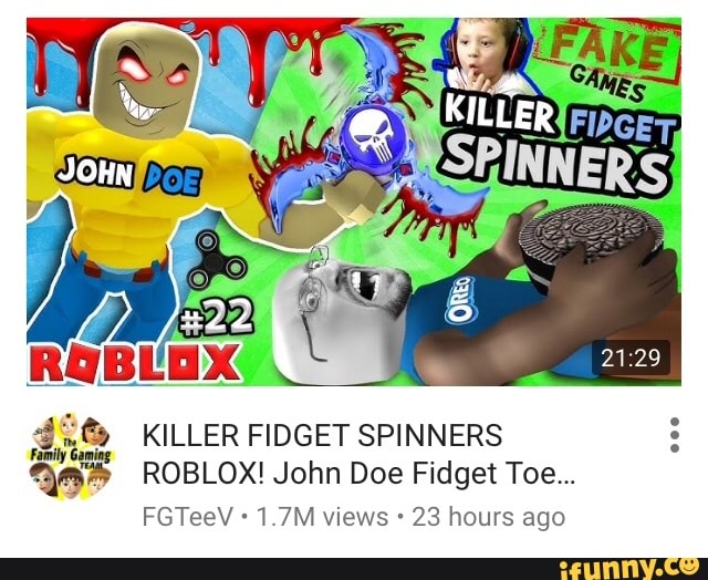 3 Killer Fidget Spinners 36 Roblox John Doe Fidget Toe