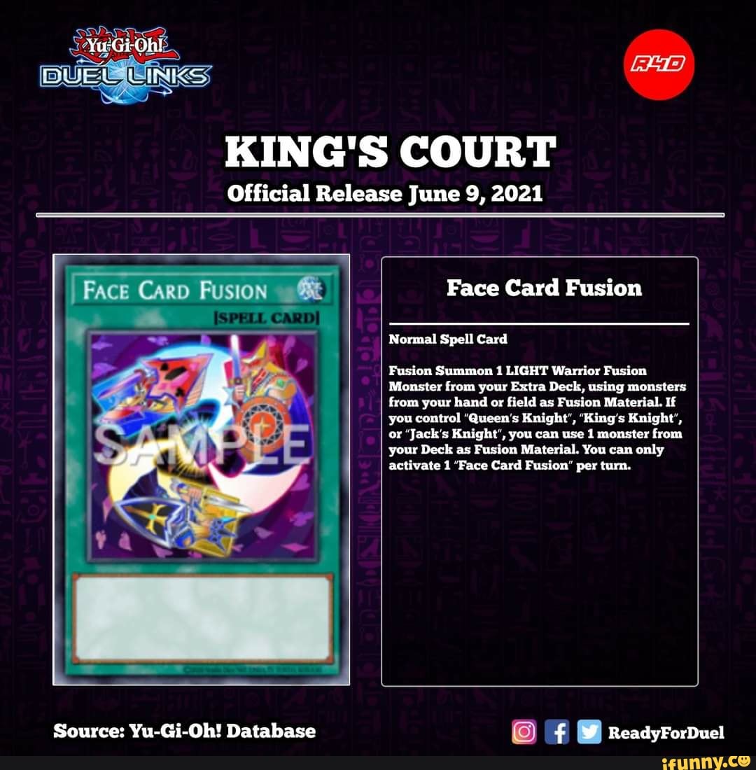 YwGi KING'S COURT Official Release June 9, 2021 Face Caro Fusion Face Card  Fusion Normal Spell