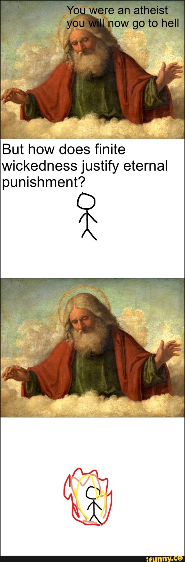 But
how does finite
wickedness justify eternal
punishment?
O