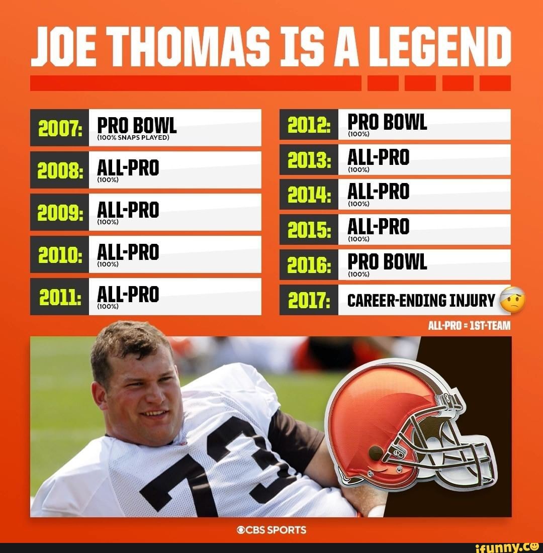 JOE THOMAS IS LEGEND PRO BOWL ALL-PRO ALL-PRO ALL-PRO PRO BOWL ALL-PRO  CAREER-ENDING INJURY @CBS SPORTS - iFunny Brazil