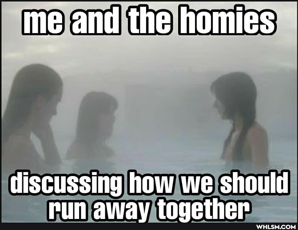 Ine and the homies
discussing how we should rin awav tngethen