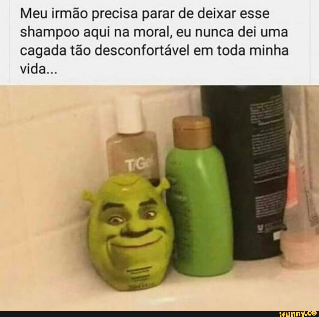 Meu irmão precisa parar de deixar esse
shampoo aqui na moral, eu nunca dei uma
cagada tão desconfortável em toda minha