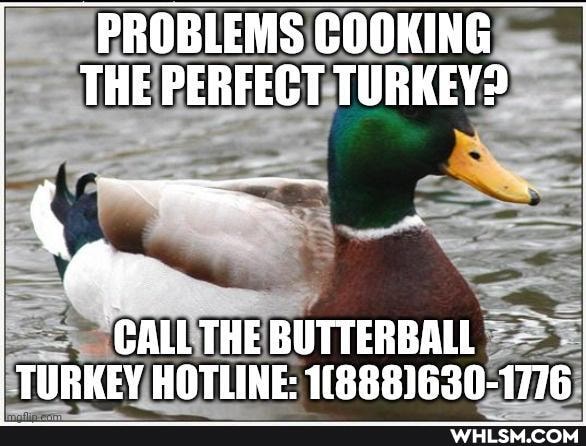 PROBLEMS COOKING THE PERFECT TURKEY?
I CALLTHE BUTTERBALL I TURKEY HOTLINE: