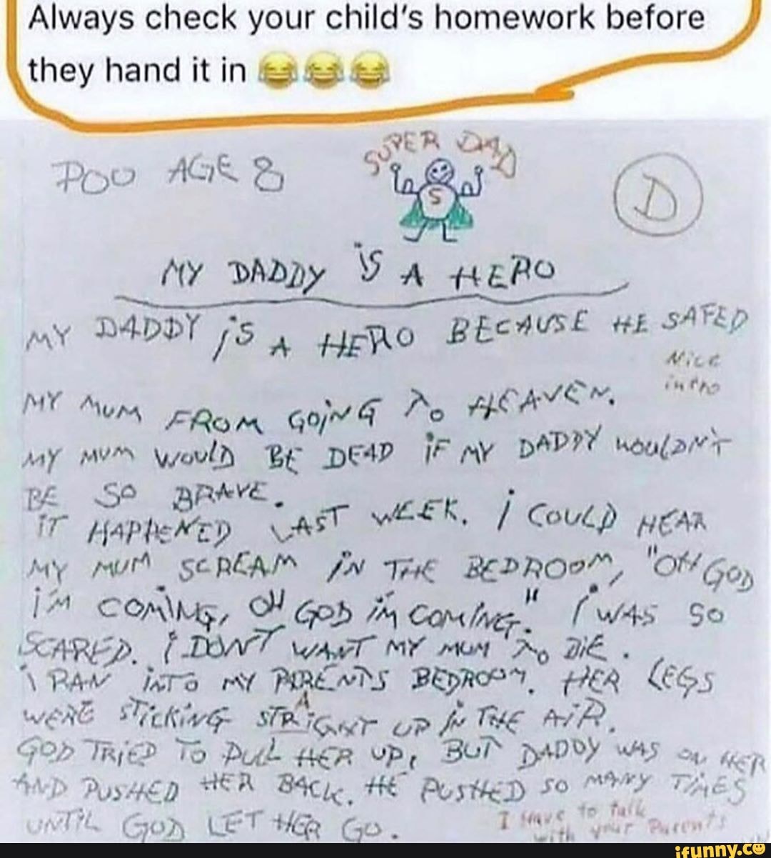 always check your child's homework before they hand it in