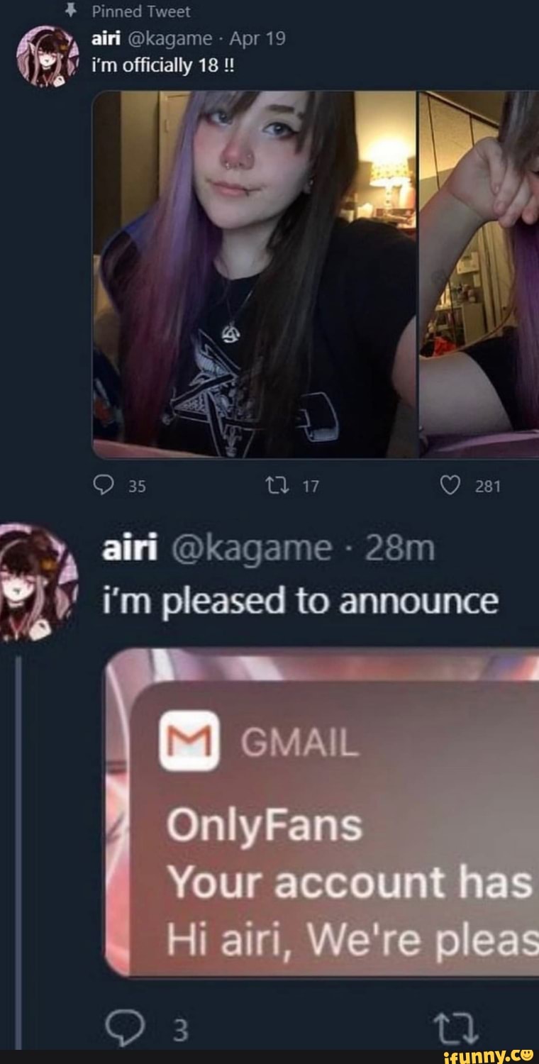 Pinned Tweet airi @kagame Apr 19 ir i'm pleased to announce - iFunny