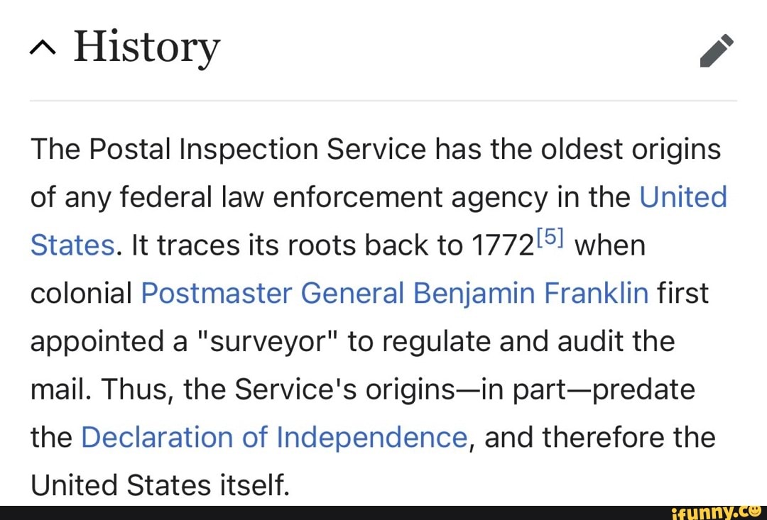 History The Postal Inspection Service Has The Oldest Origins Of Any ...