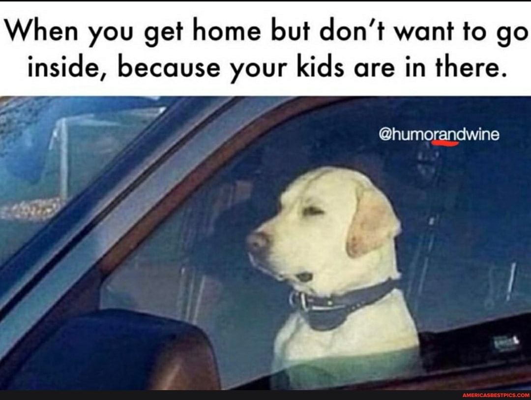 When you get home but don't want to go inside, because your kids are in there.
@humorandwine