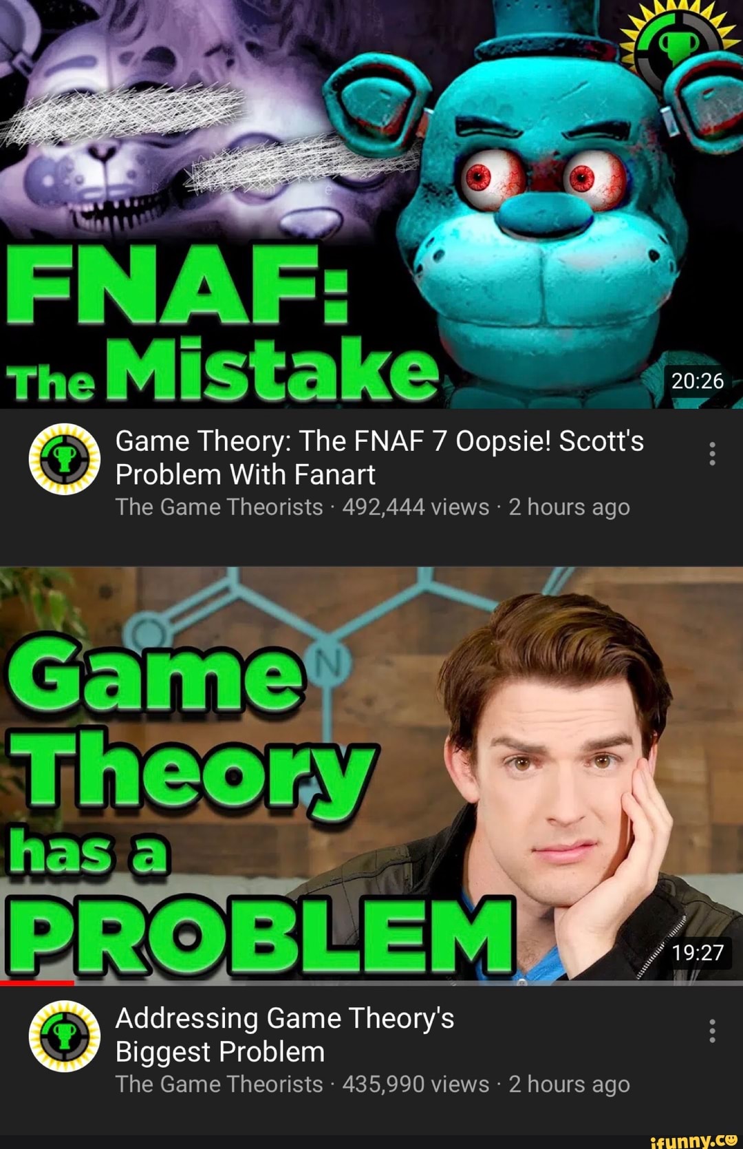 Just a bunch of FNAF and Game Theory memes because I suddenly realized I've  been a fan of Game Theory longer than I haven't. : r/GameTheorists