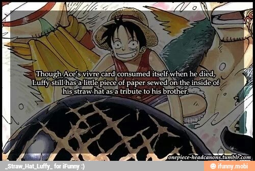 X Ugh Ace S Vivre Card Consumed Heel Luffy Stillihas A Little Piece Of Paper Sewed On The Inside Of Esom Is Straw Hat Asia Tribute To His Brother Ifunny
