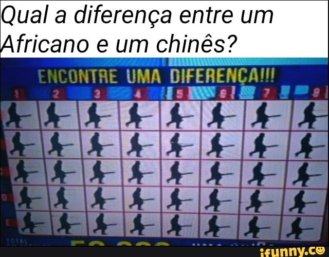 Qual a diferença entre um
Africano e um chi