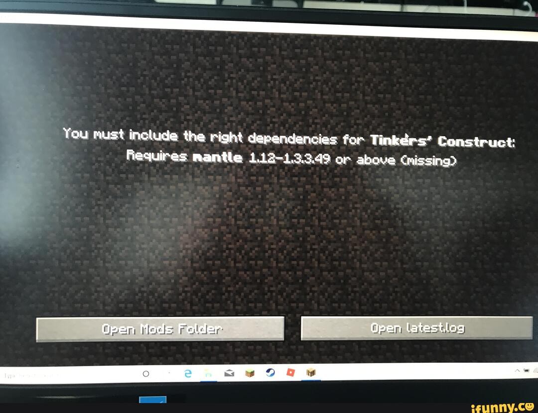 Что делать если майнкрафт пишет you must include the right dependencies for