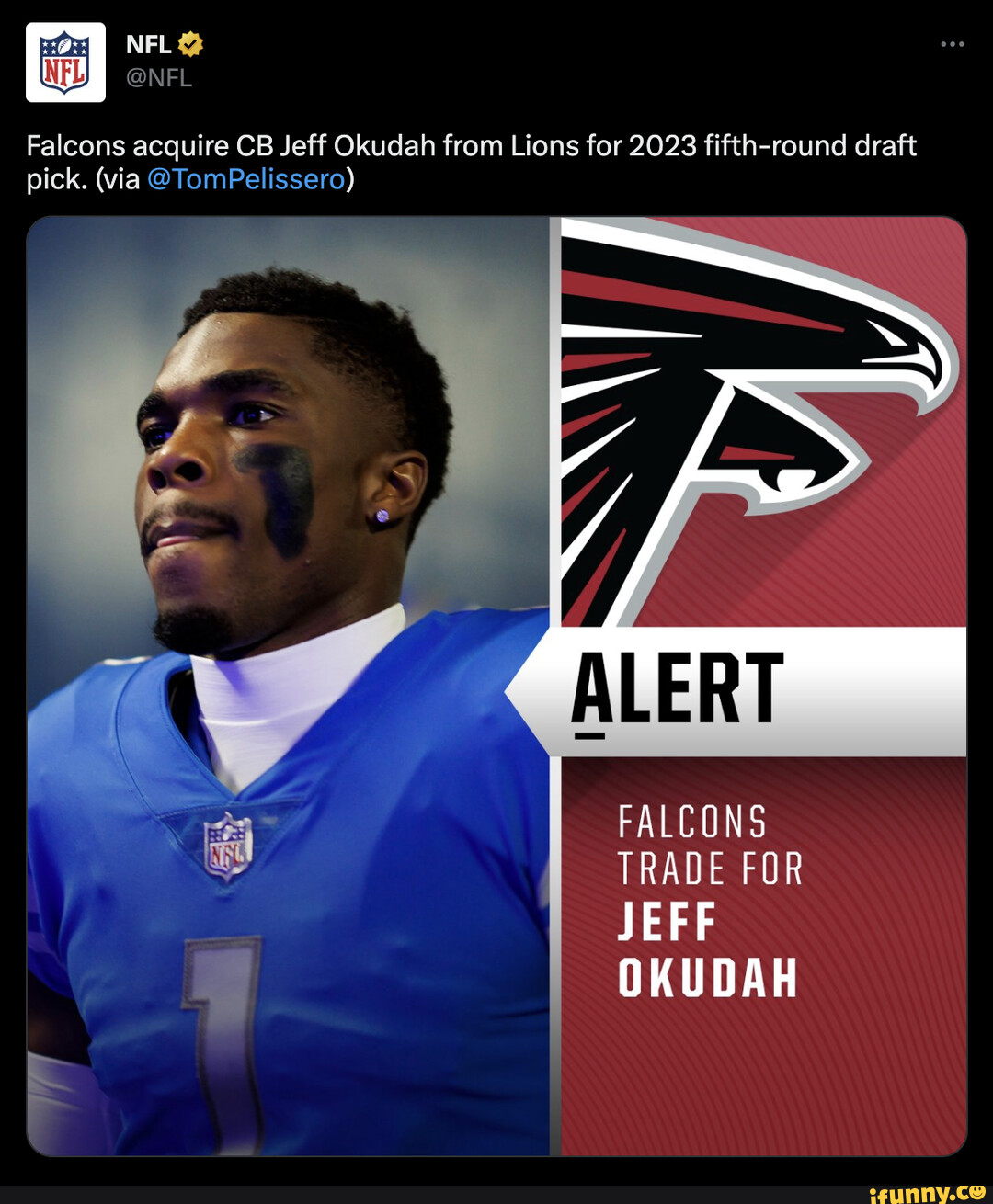 Lions trade former No. 3 overall pick Jeff Okudah to Falcons - ESPN