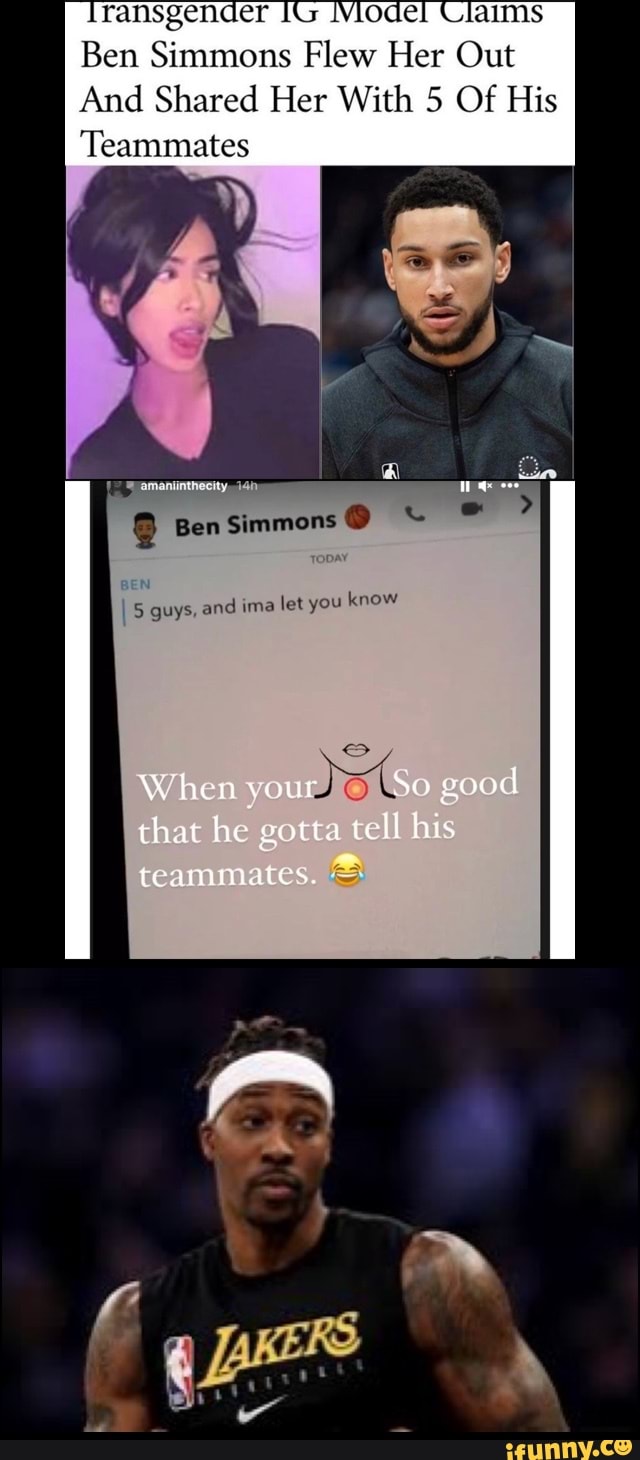 Ben Simmons Flew Her Out
And Shared Her With 5 Of His
Teammates
Ben Simmons
guys, and ima let you know
When voud So good that he gotta tell his teammates.