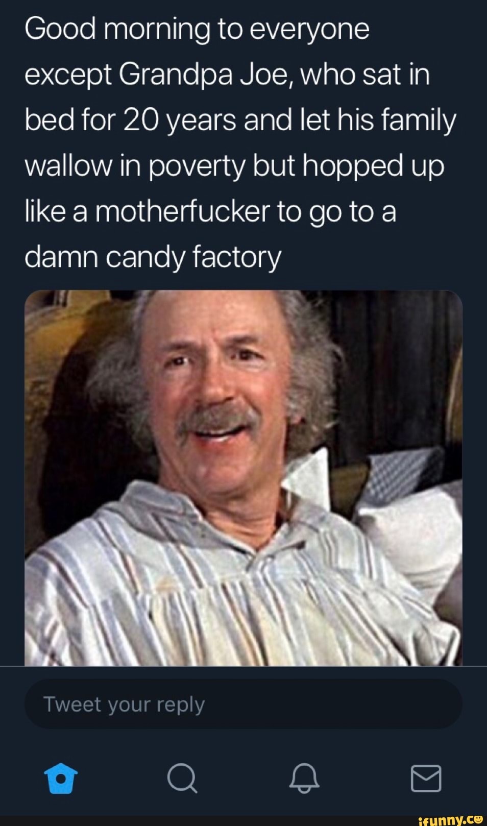 Grandpa joe meme bed