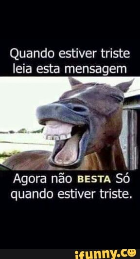 Quando estiver triste
leia esta mensagem
q
o
Agora não BESTA Só
quando estiver triste.