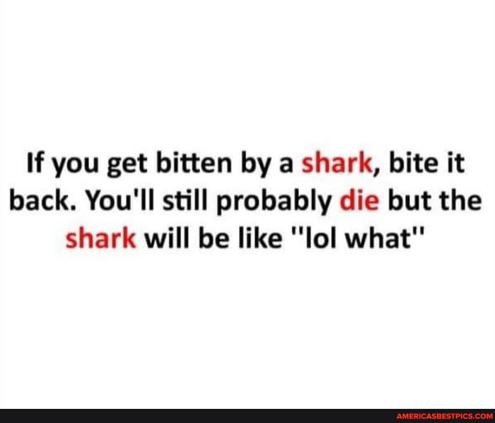 If you get bitten by a shark, bite it back. You'll still probably die