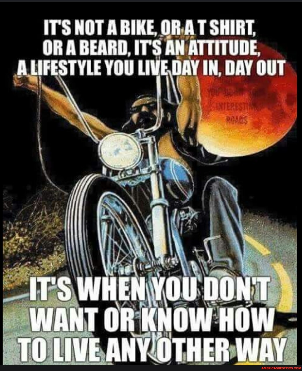 ITS NOT A BIKE OR AT SHIRT, OR A BEARD, IT'S AN ATTITUDE, LIFESTYLE YOU ...