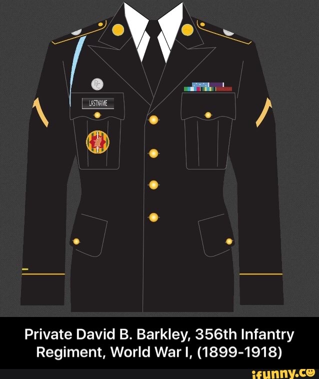 Private David B. Barkley, 356th Infantry Regiment, World War I, (1899 ...