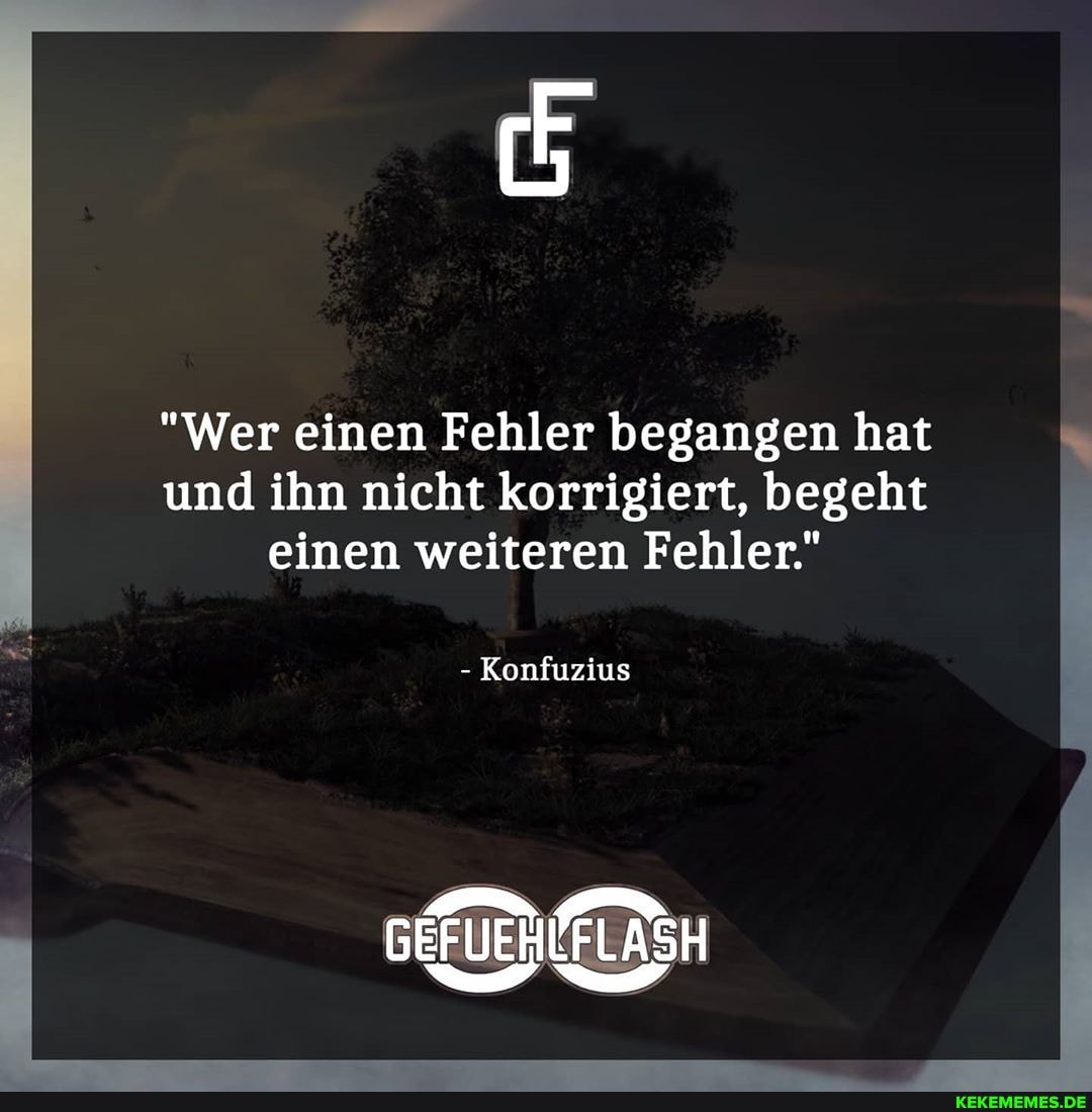 "Wer einen Fehler begangen hat und ihn nicht korrigiert, begeht einen weiteren Fehler."
- Konfuzius
