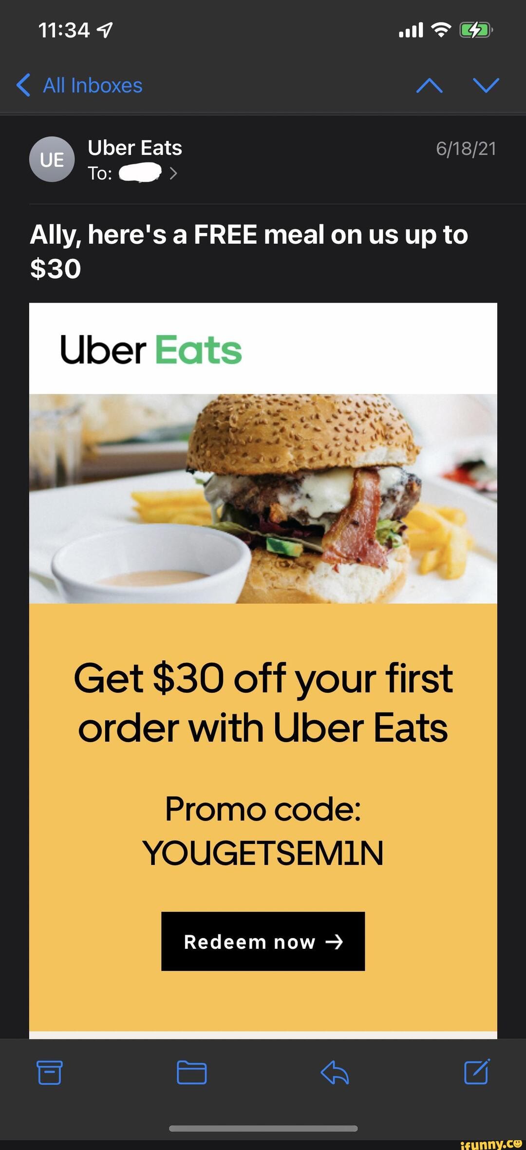 uber eats promo code