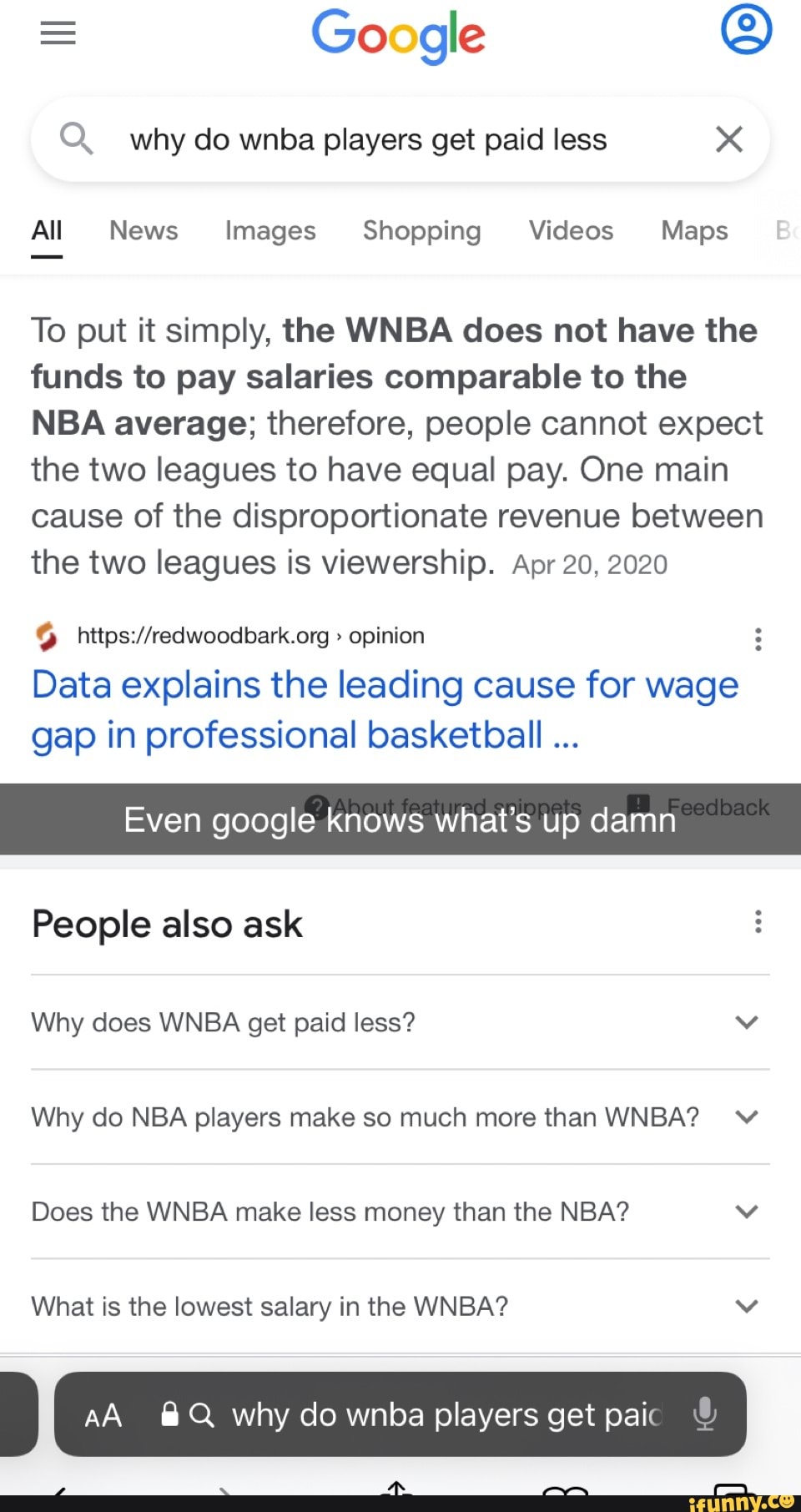 = Go gle Q why do wnba players get paid less x All News Images Shopping