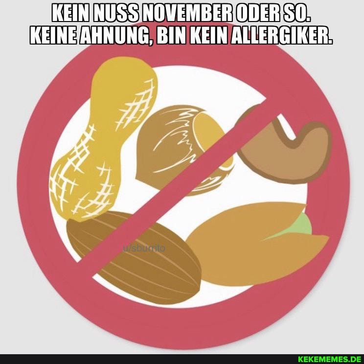 KEIN NUSS NOVEMBER ODER SO.
KEINE AHNUNG, BIN KEIN ALLERGIKER.