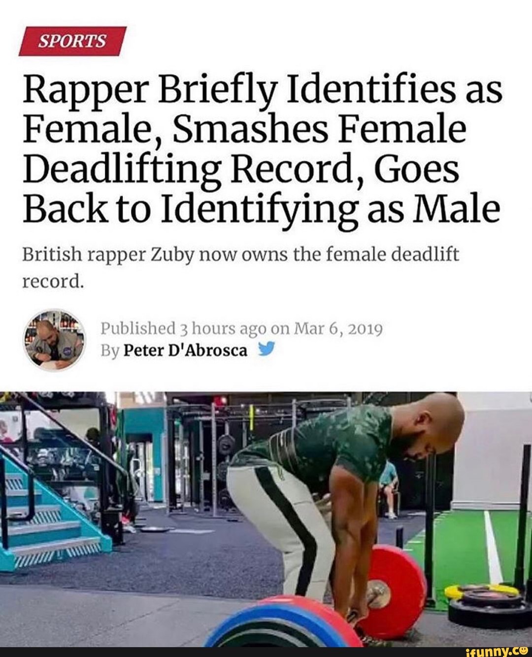 Ts Rapper SPOR TS Rapper Briefly Identifies as Female, Smashes Female Deadlifting ...