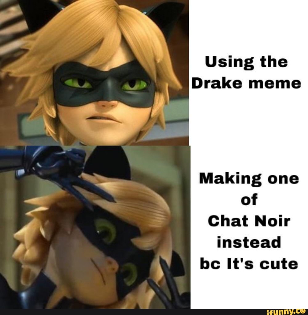 Using The Drake Meme Making One Of Chat Noir Instead It S Cute Ifunny