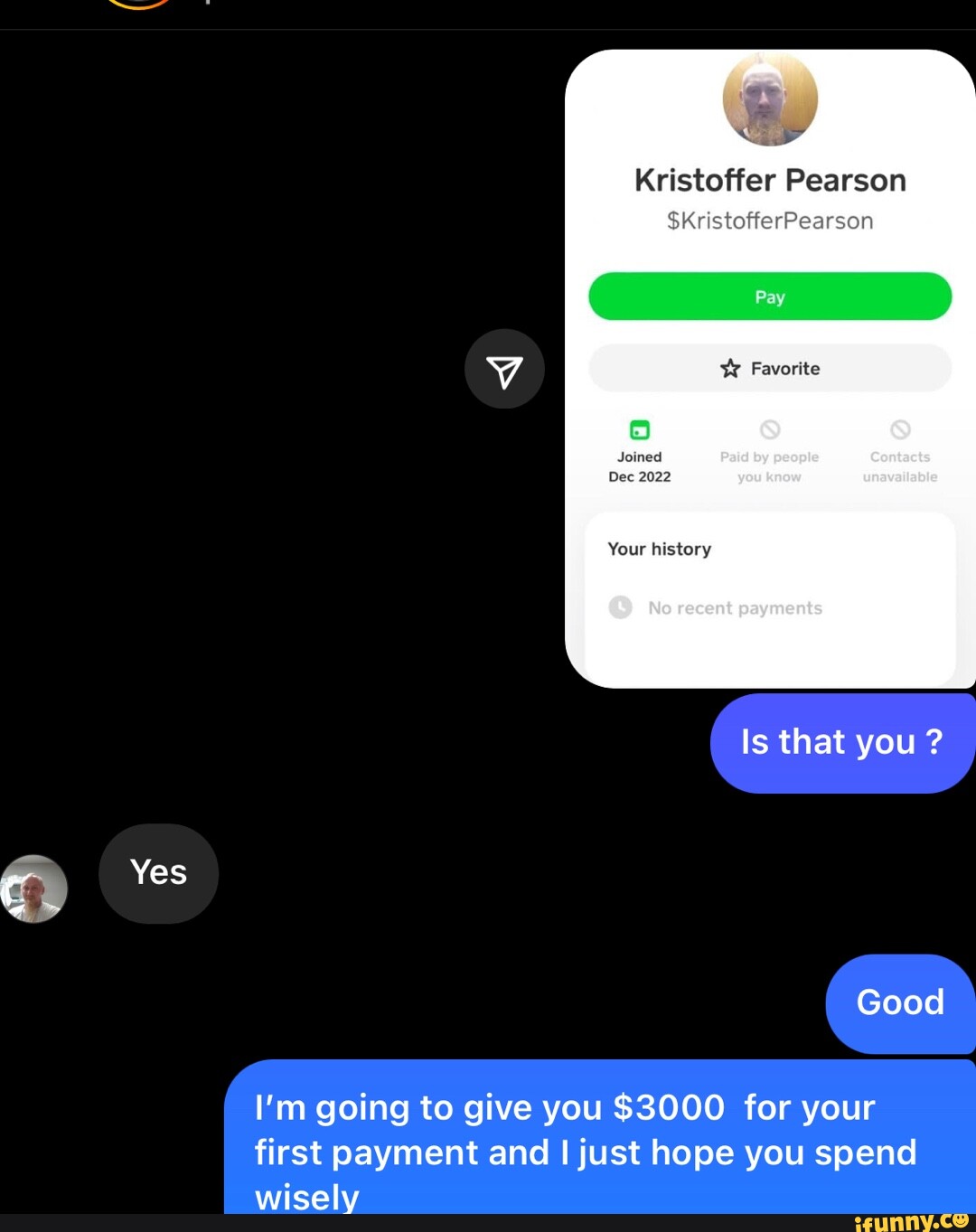 Yes ge Kristoffer Pearson $KristofferPearson Pay Favorite Joined Dec ...