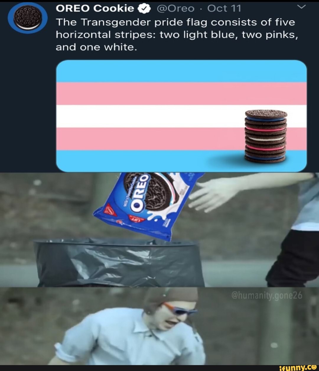 OREO Cookie on X: The Transgender pride flag consists of five