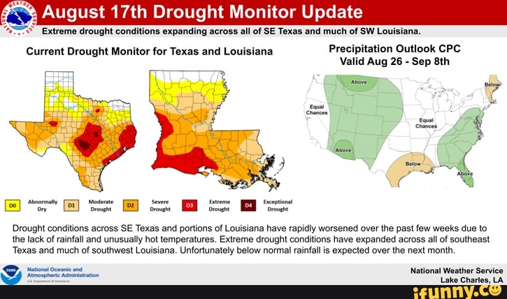 August 17th Drought Monitor Update Extreme drought conditions expanding ...