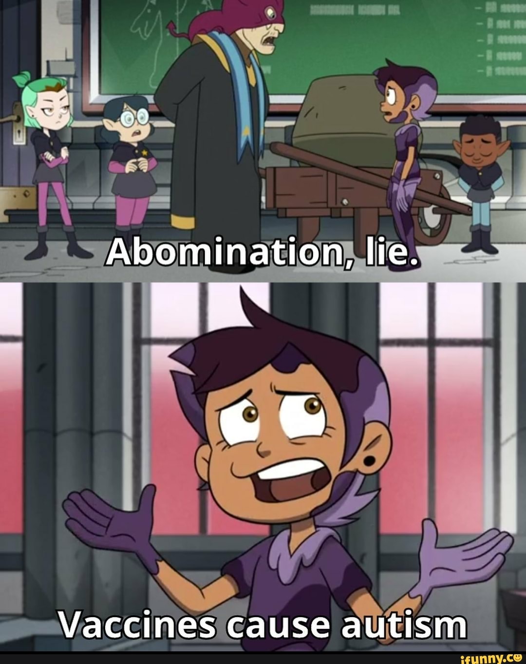 Abomination, lie.
Vaccines cause autism
