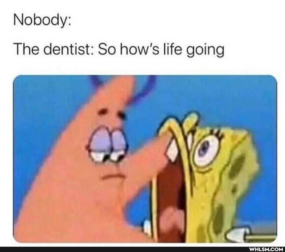 Nobody:
The dentist: So how's life going