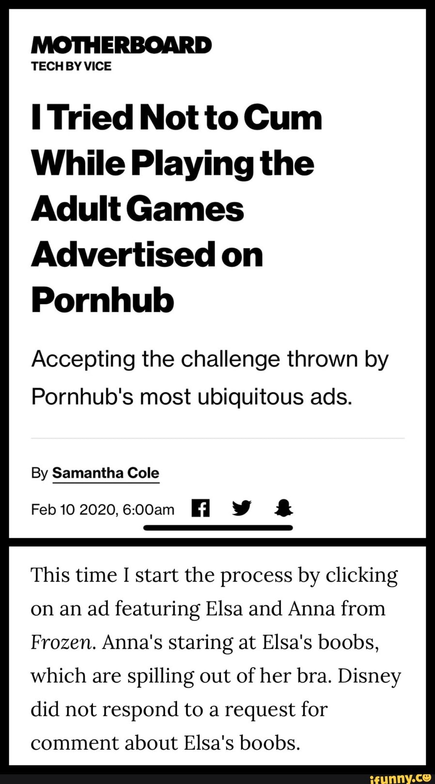 TECH BY VICE I Tried Not to Cum While Playing the Adult Games Advertised on  Pornhub