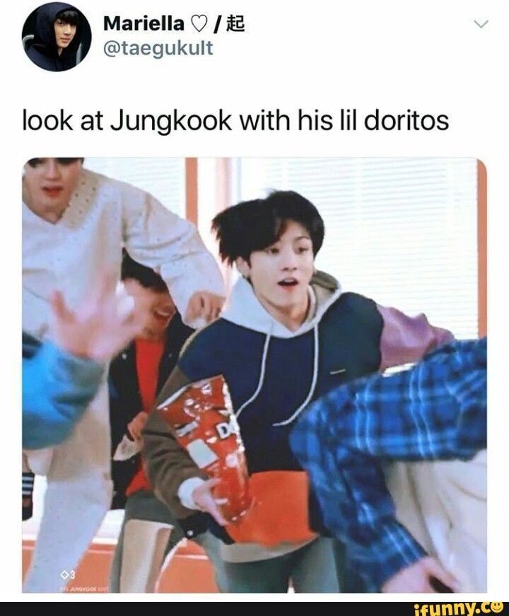 @taegukult look at Jungkook with his lil doritos - iFunny