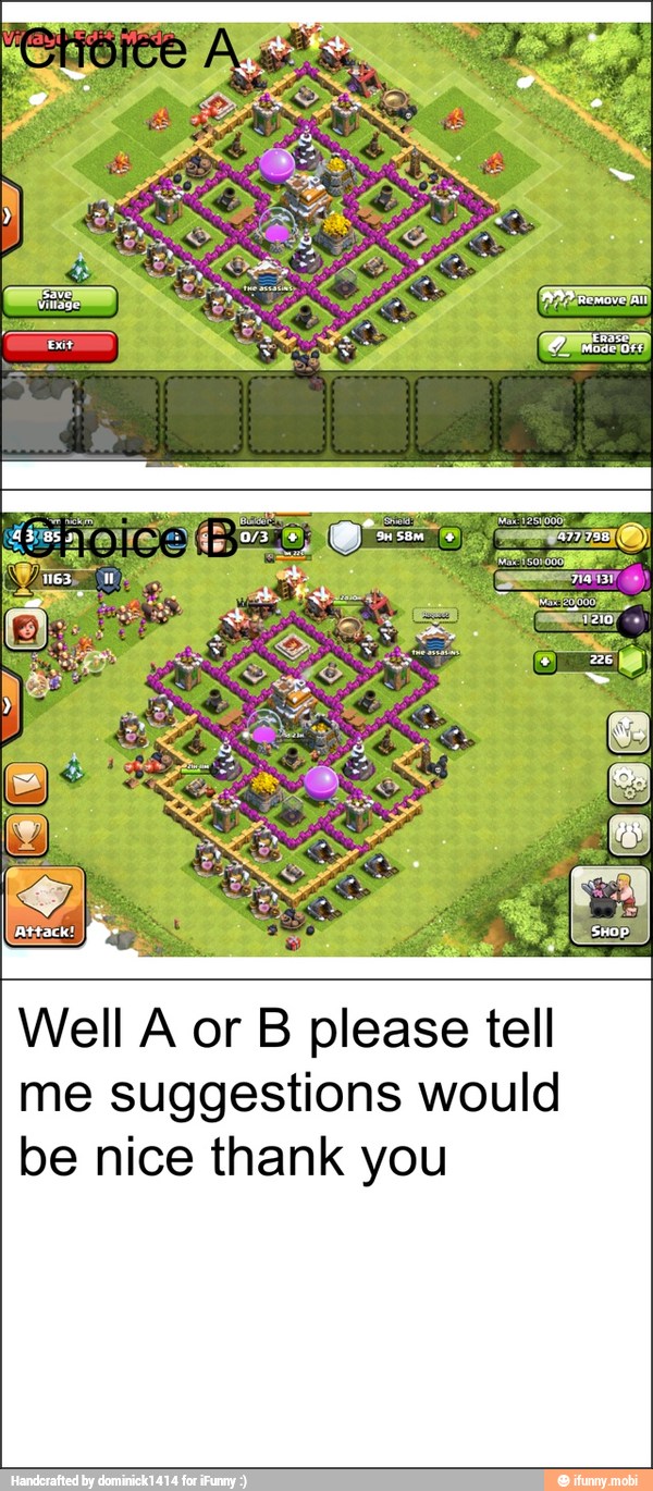 Well A or B please tell
me suggestions would
be nice thank you