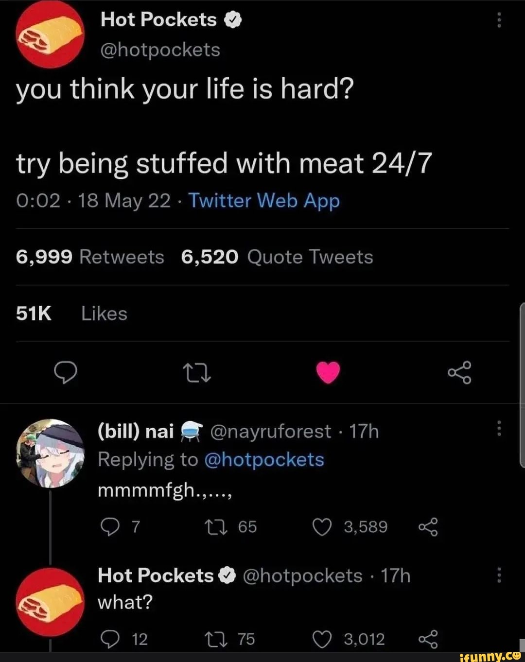 Hot Pockets Ss Hotpockets You Think Your Life Is Hard Try Being Stuffed With Meat 6999