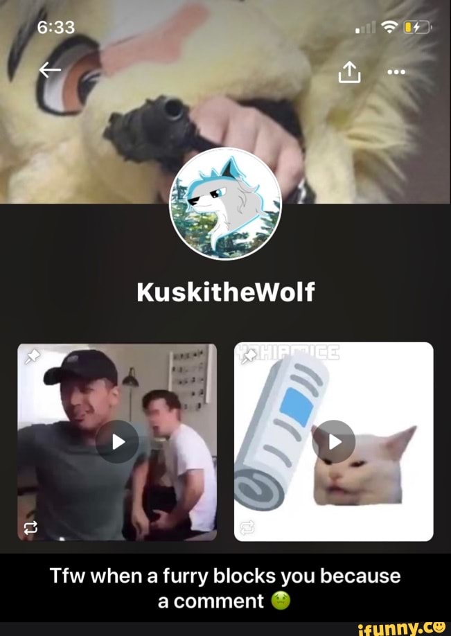 Tfw when a furry blocks you because
a comment O - Tfw when a furry blocks you because a comment 🤢