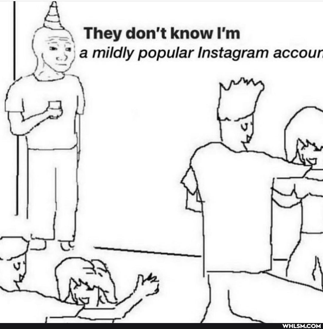 They don't know I'm
mildly popular Instagram accour