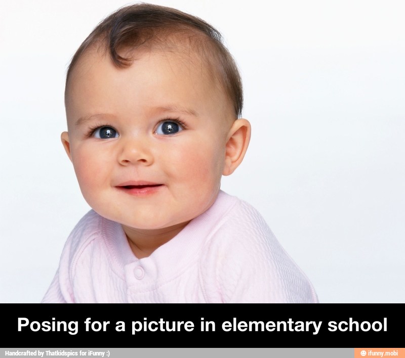 Posing for a picture in elementary school - Posing for a picture in elementary school