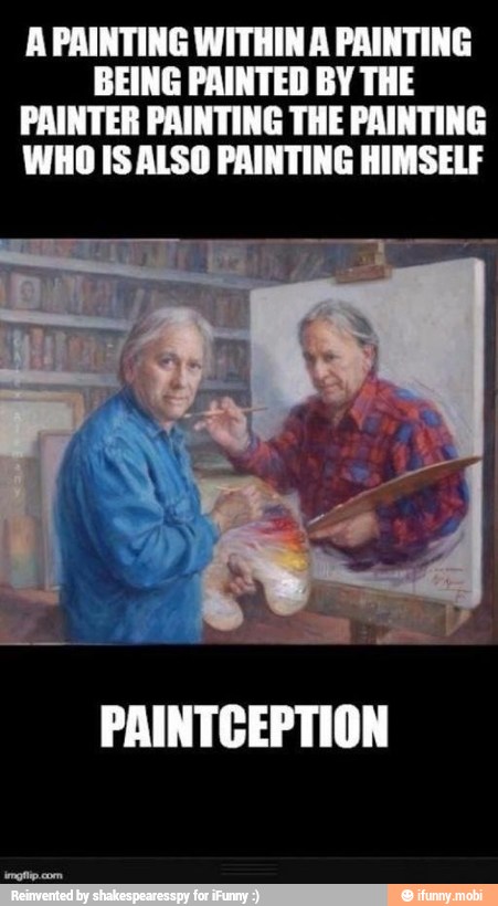 APAINTING WITHIN
A PAINTING
BEING PAINTED BY THE
PAINTER PAINTING THE PAINTING