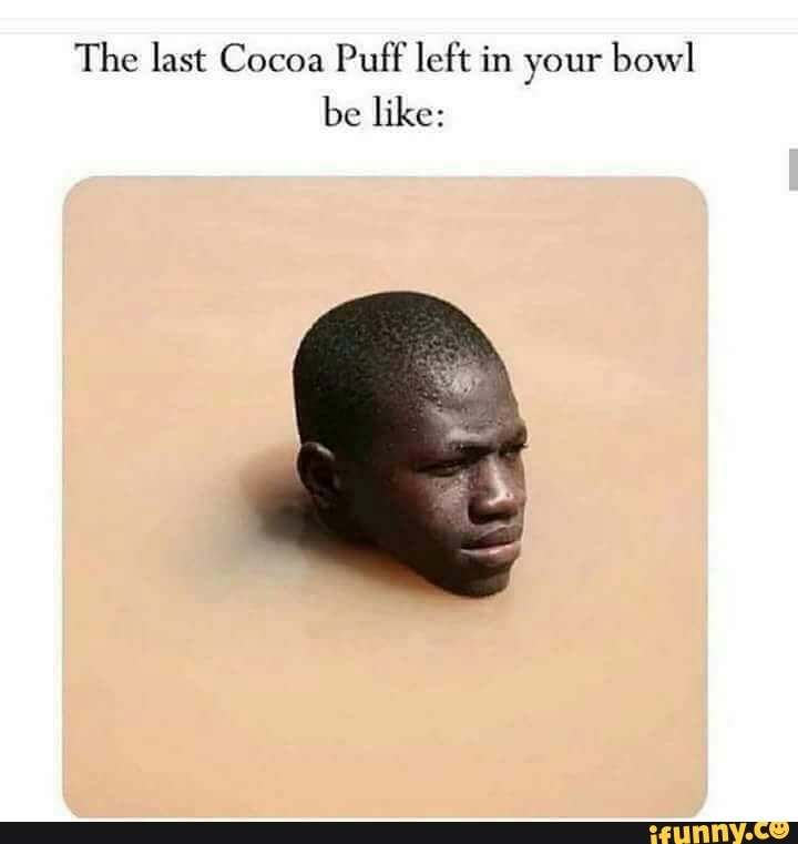 The last Cocoa Puff left in your bow] be like iFunny