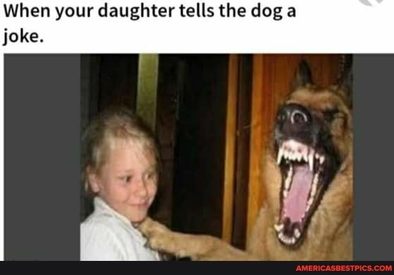 When your daughter tells the dog a
joke.