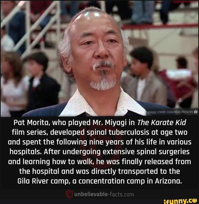 Pat Morita, who played Mr. Miyagi in The Karate Kid film series ...