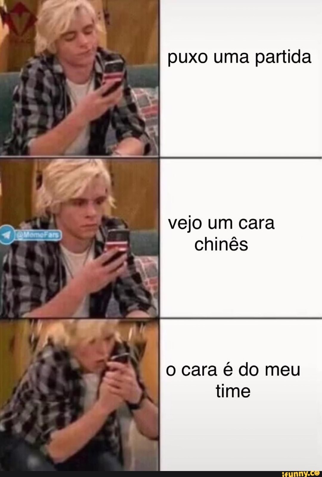 puxo uma partida
vejo um cara chinês
o cara é do meu time