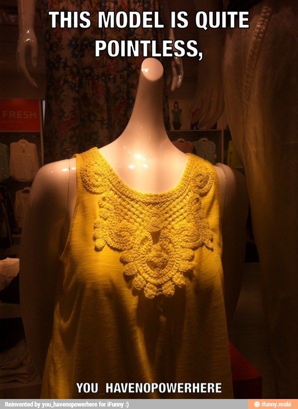 THIS MODEL IS QUITE
POINTLESS,
D
YOU HAVENOPOWERHERE