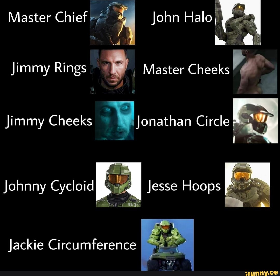 Master Chief John Halo, Jimmy Rings Master Cheeks Jimmy Cheeks Jonathan