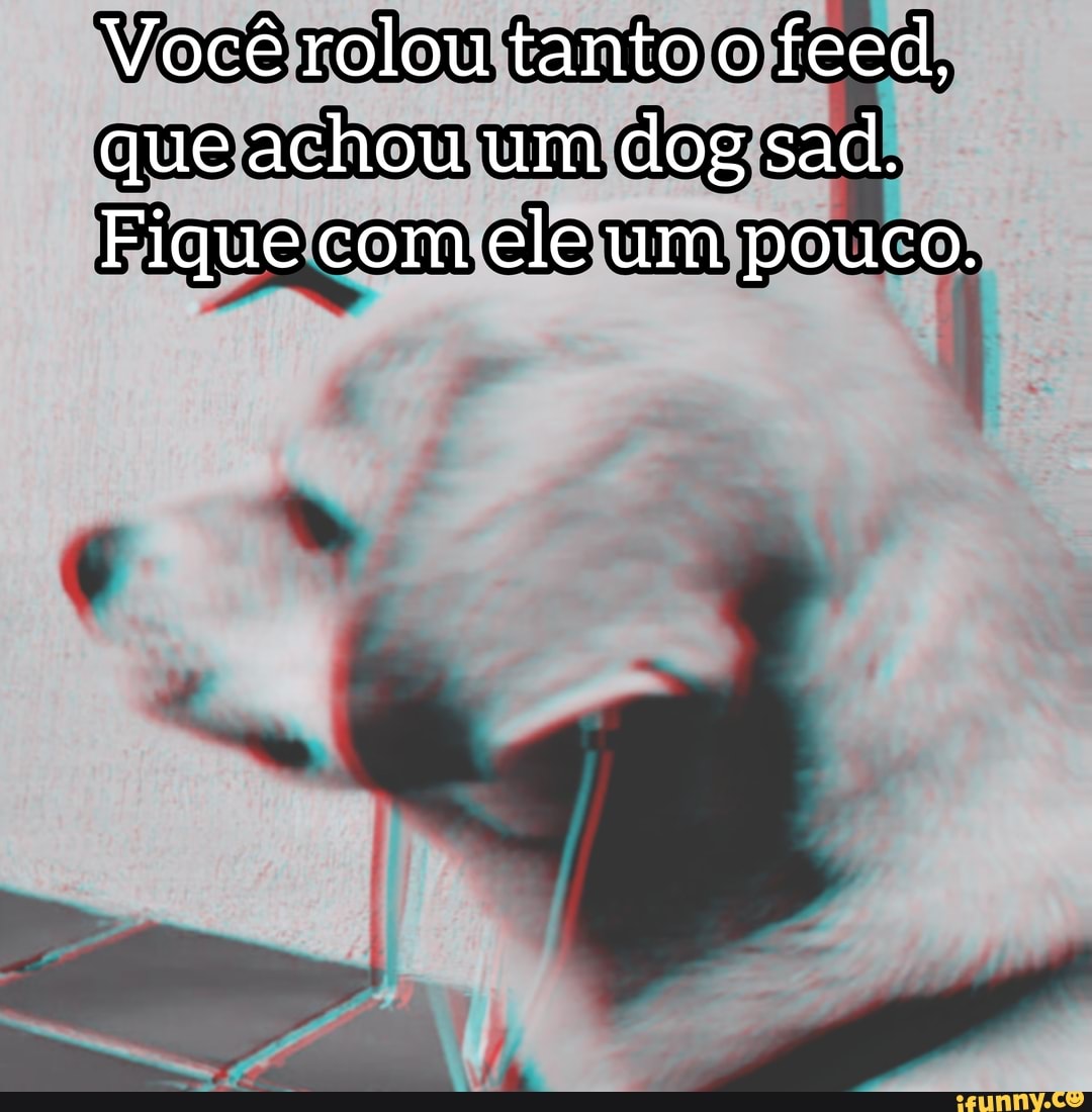 Você rolou tanto o feed, que achou um dog sad.
Fique com ele um pouco.